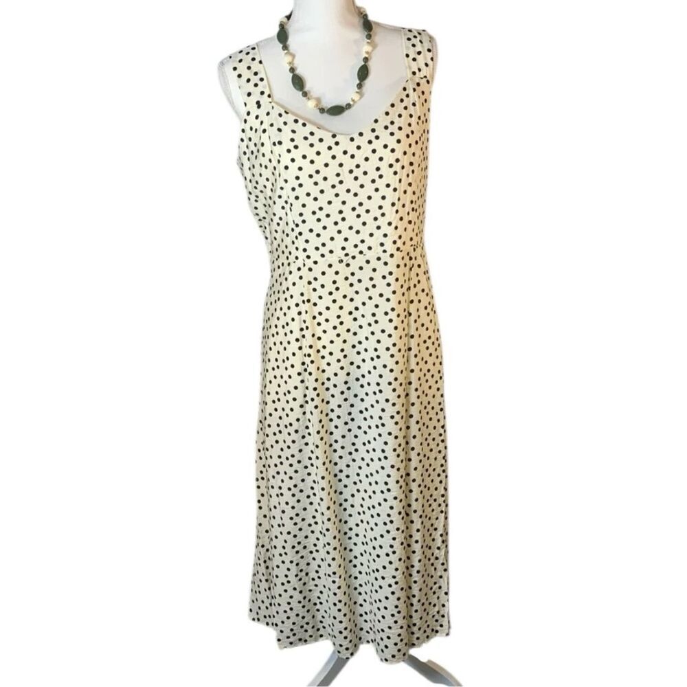 ✨Rachel Zoe Midi Swing Ivory & Black Polka Dot Sz 8 Dress✨
